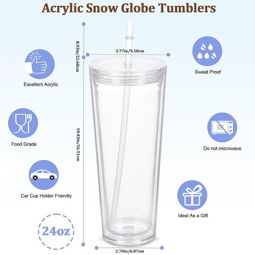 24oz Acrylic snow globe