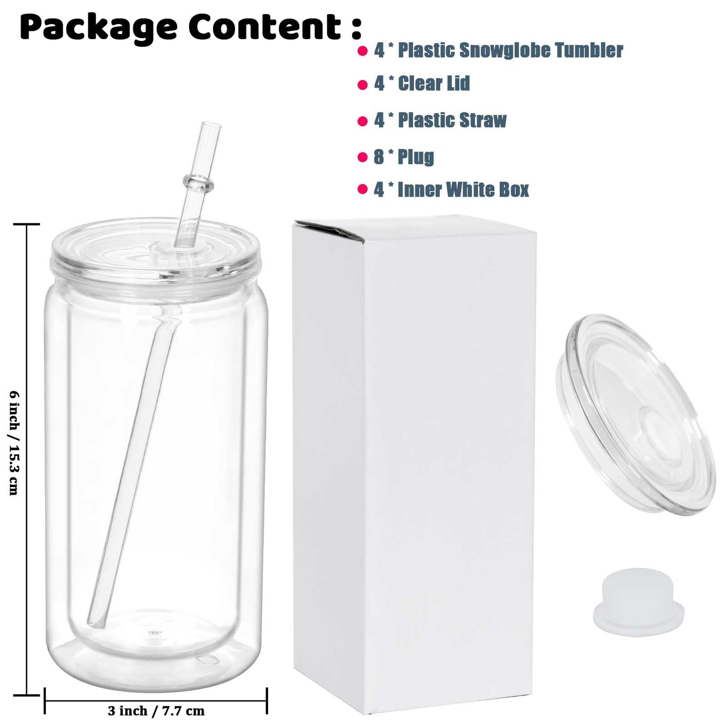 16oz Acrylic Snow globe Tumbler